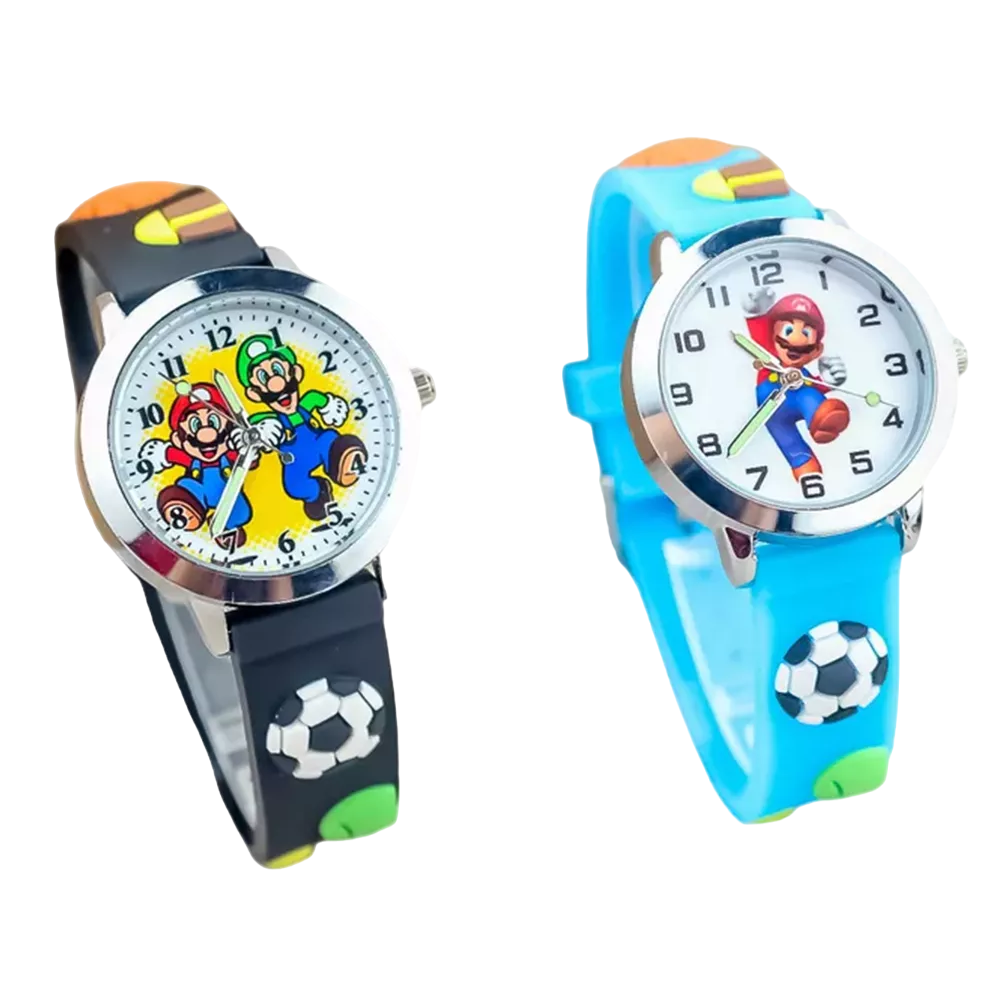 Reloj Infantil Super Mario Bros 2 Piezas Negro/Azul