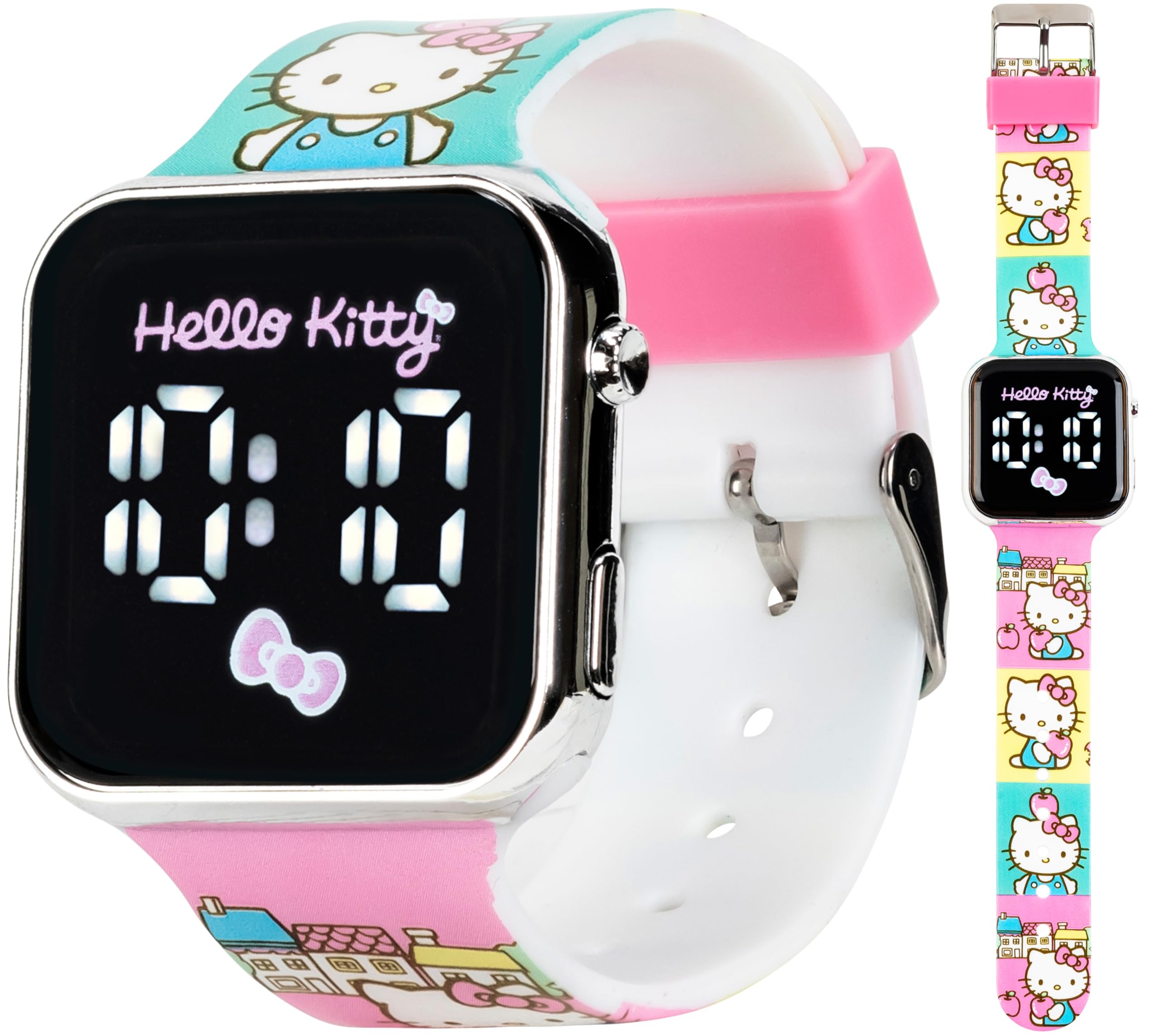 Foto 2 pulgar | Watch Accutime Hello Kitty Led Kids Funda Plateada De Silicona - Venta Internacional.