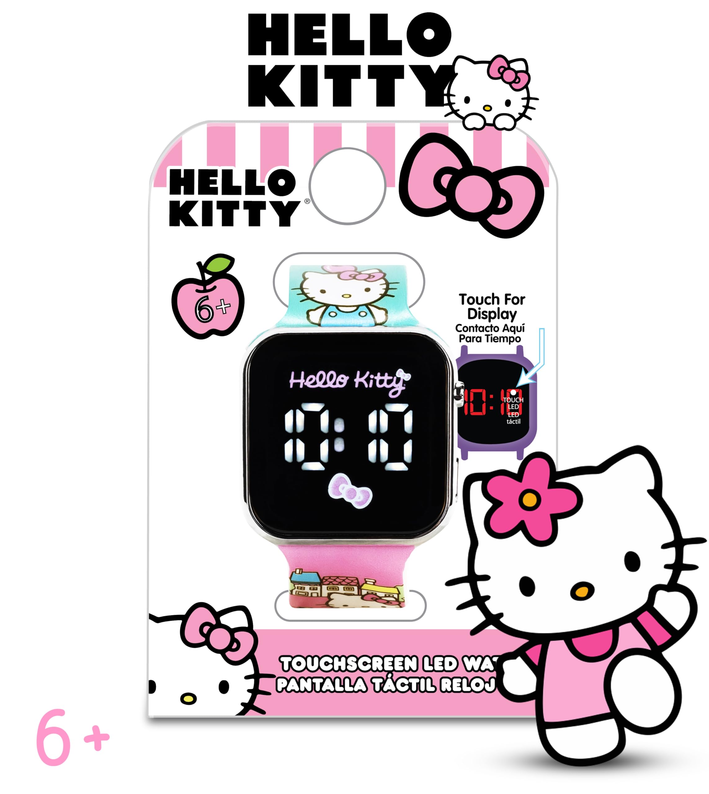 Foto 3 pulgar | Watch Accutime Hello Kitty Led Kids Funda Plateada De Silicona - Venta Internacional.