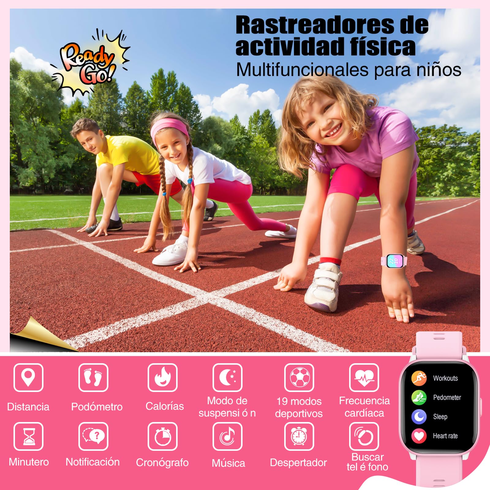 Foto 3 pulgar | Reloj Infantil Meoonley C¿con Ip68 19 Modos Deportivos - Venta Internacional