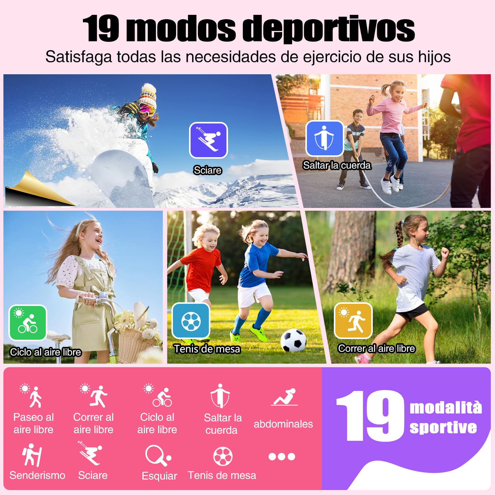 Foto 4 pulgar | Reloj Infantil Meoonley C¿con Ip68 19 Modos Deportivos - Venta Internacional
