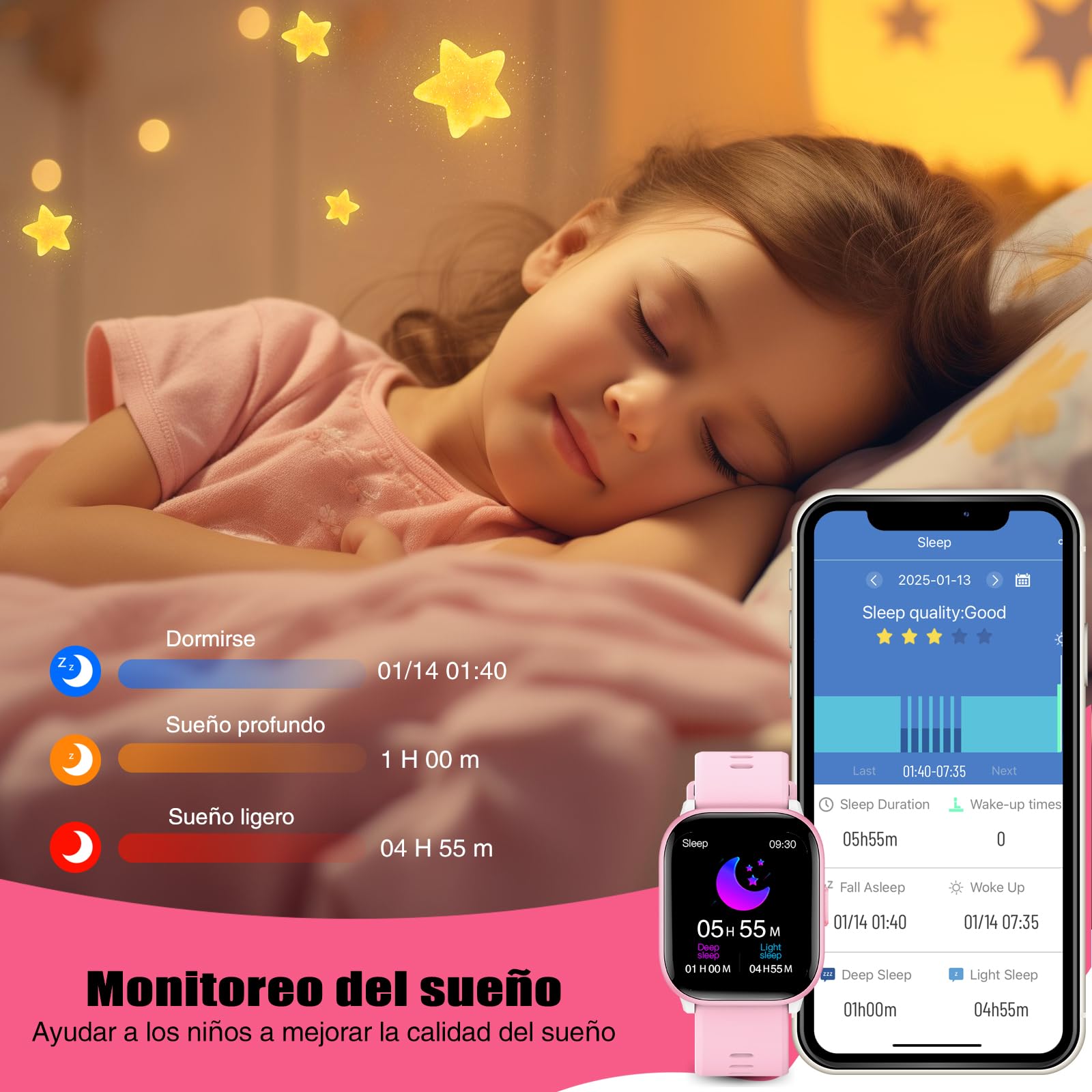 Foto 6 pulgar | Reloj Infantil Meoonley C¿con Ip68 19 Modos Deportivos - Venta Internacional