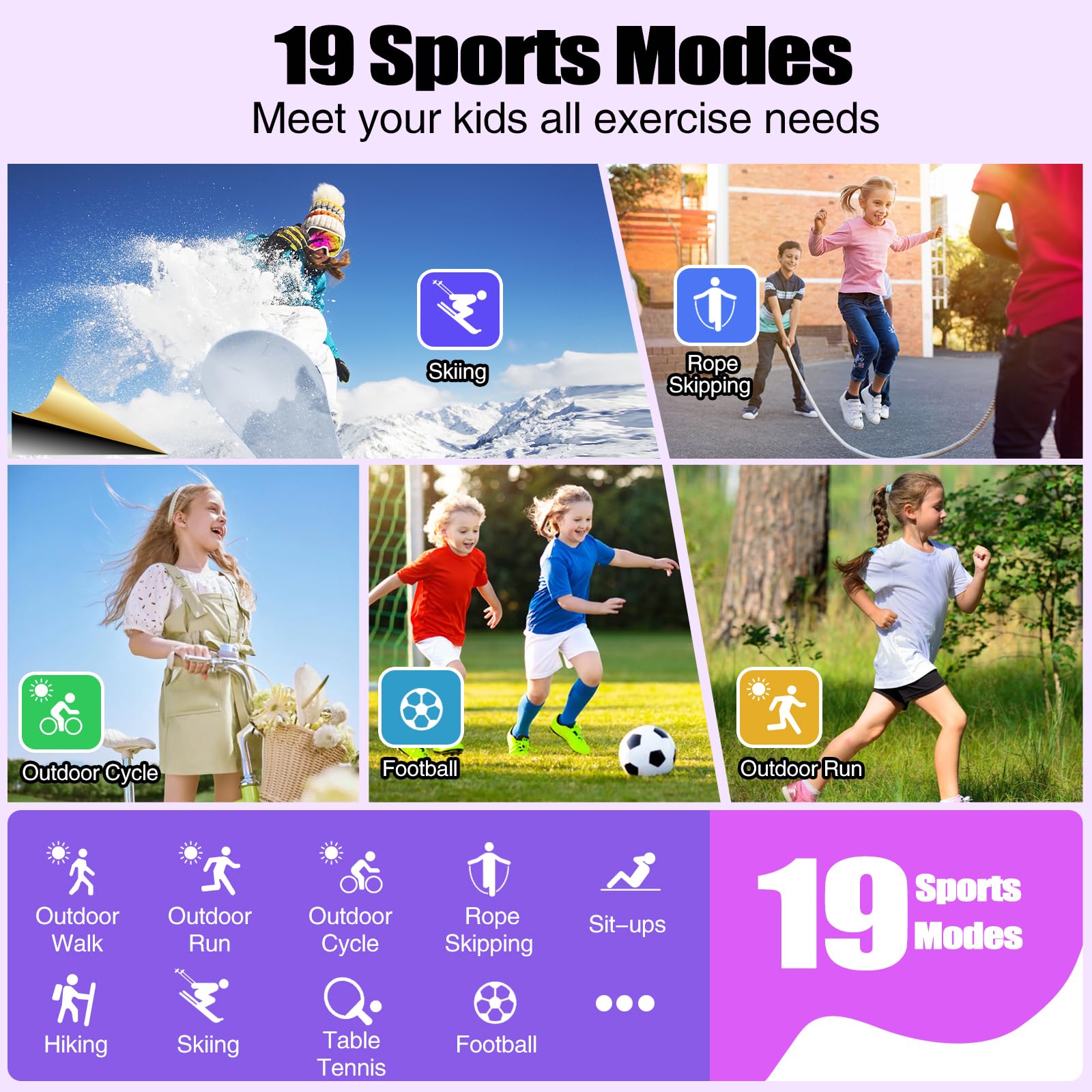 Foto 4 pulgar | Reloj Infantil Fitness Tracker Meoonley Ip68 Resistente al Agua - Venta Internacional