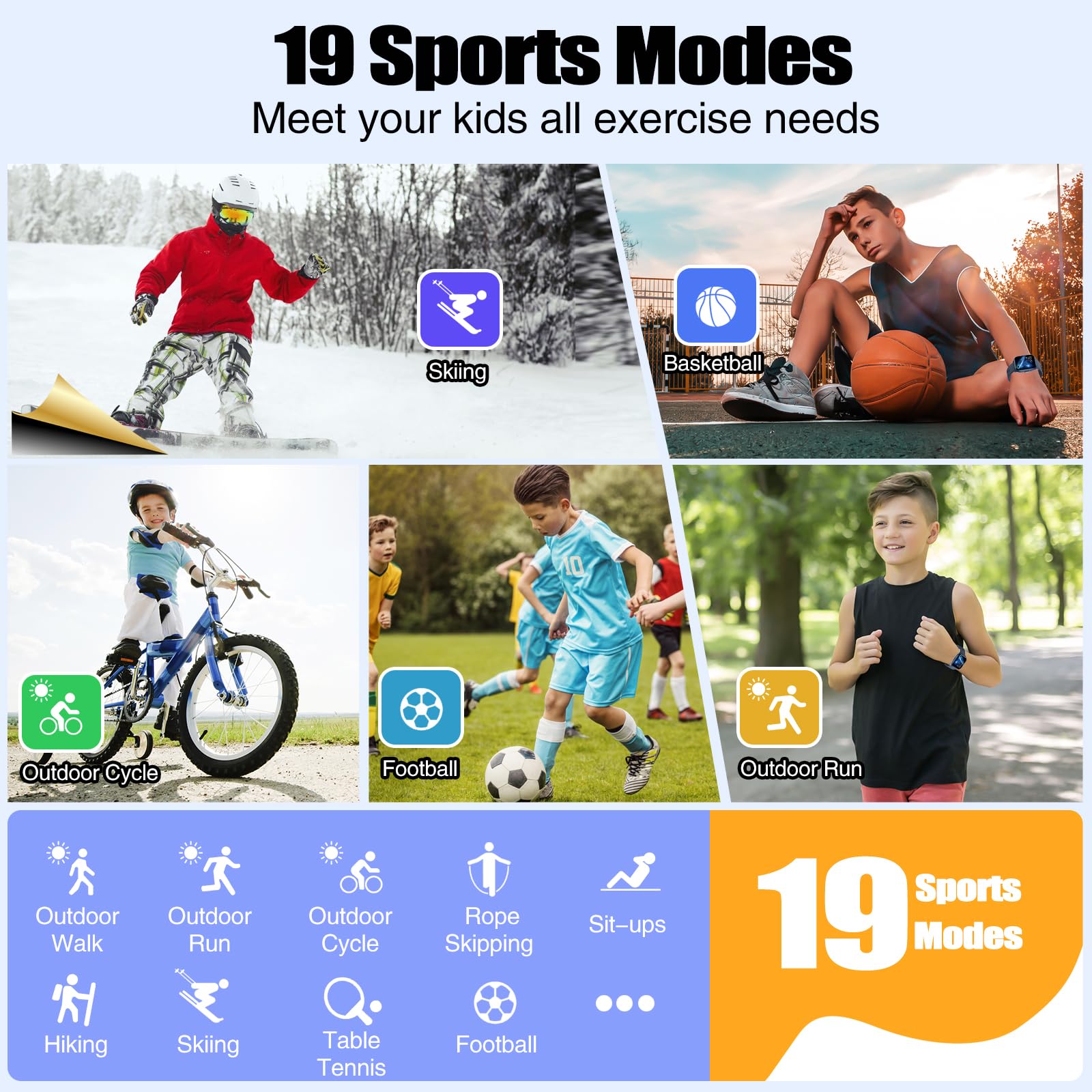 Foto 4 pulgar | Reloj para Niños Meoonley Ip68 19 Modos Deportivos - Venta Internacional