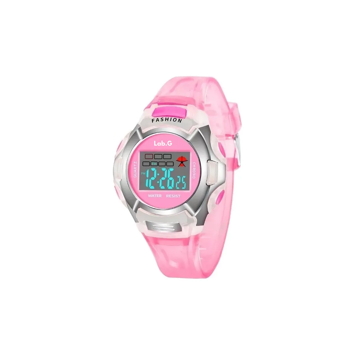 Foto 2 pulgar | Reloj Infantil Led Niña Cronometro Contra Agua Lab.g  Rosa