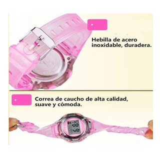 Foto 5 | Reloj Infantil Led Niña Cronometro Contra Agua Lab.g Rosa