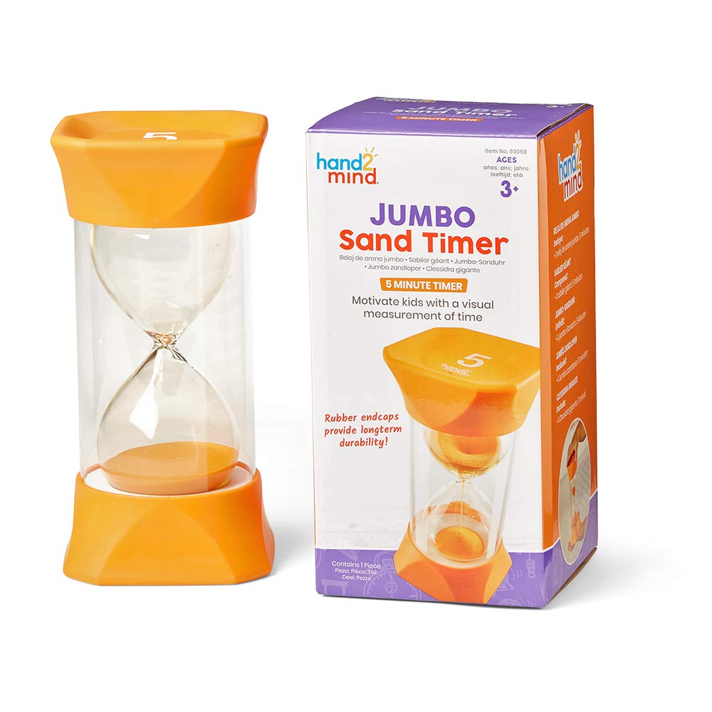 Foto 2 pulgar | Sand Timer Hand2mind Jumbo Orange De 5 Minutos Para Niños - Venta Internacional.