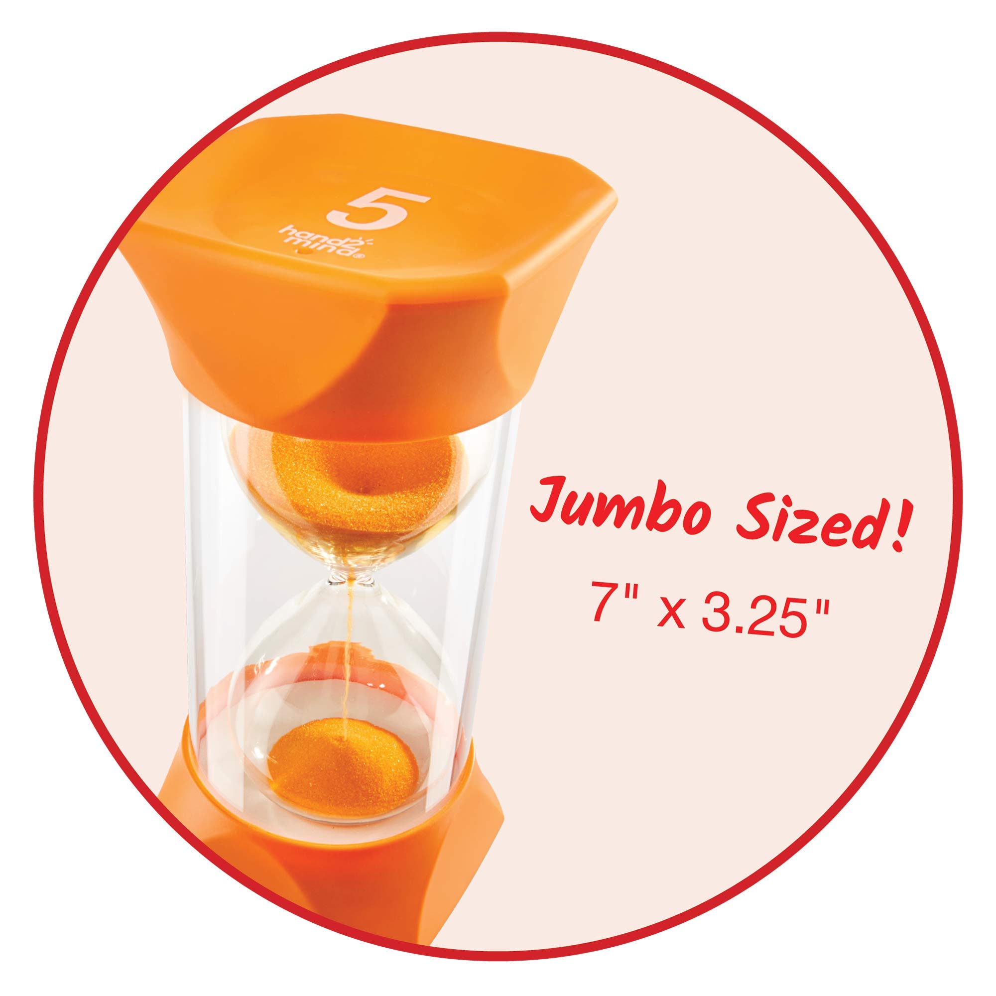Foto 3 pulgar | Sand Timer Hand2mind Jumbo Orange De 5 Minutos Para Niños - Venta Internacional.