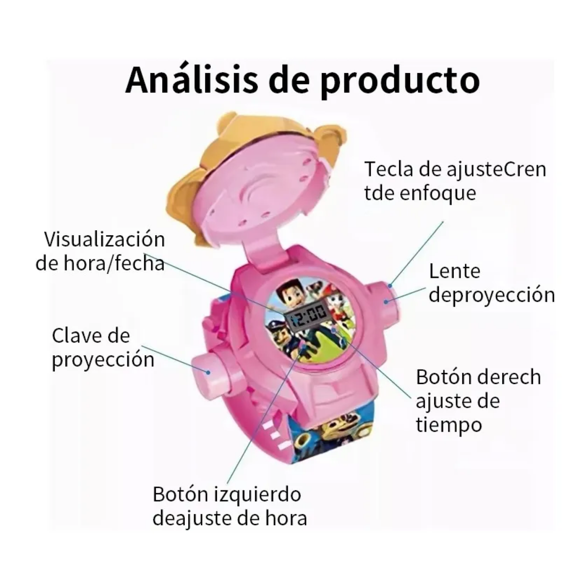 Foto 4 pulgar | Reloj 3d Electrónico Niña Belug  Azul Rosa