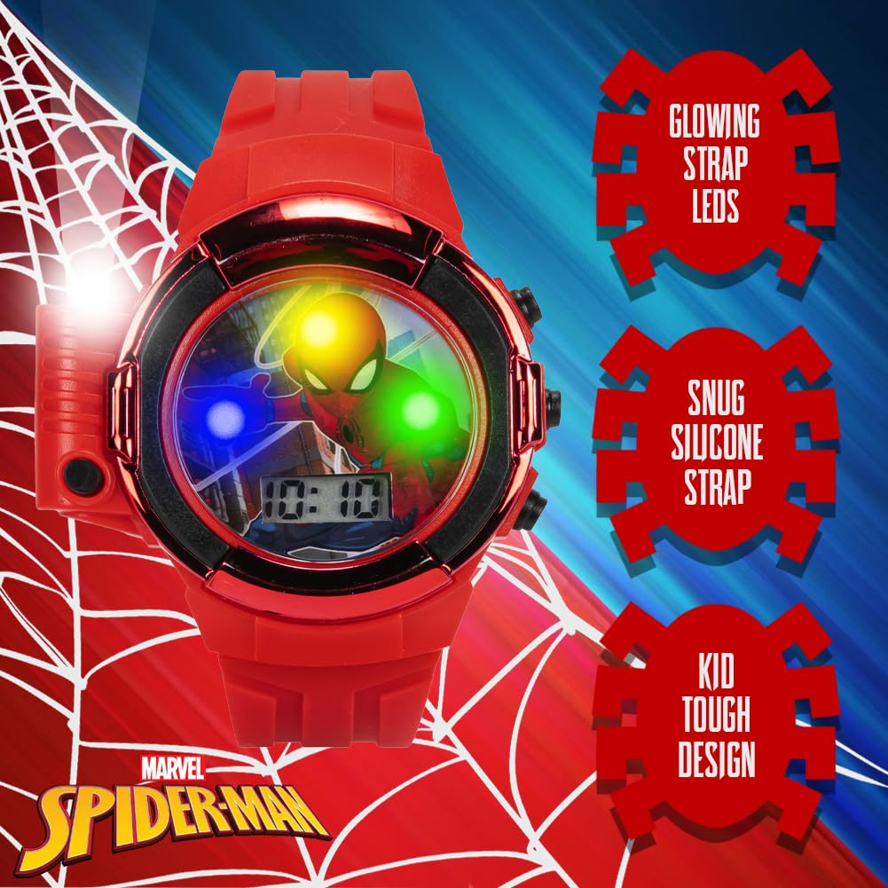 Foto 3 pulgar | Reloj Accutime Marvel Spider-man Para Niños Con Linterna Lcd - Venta Internacional.