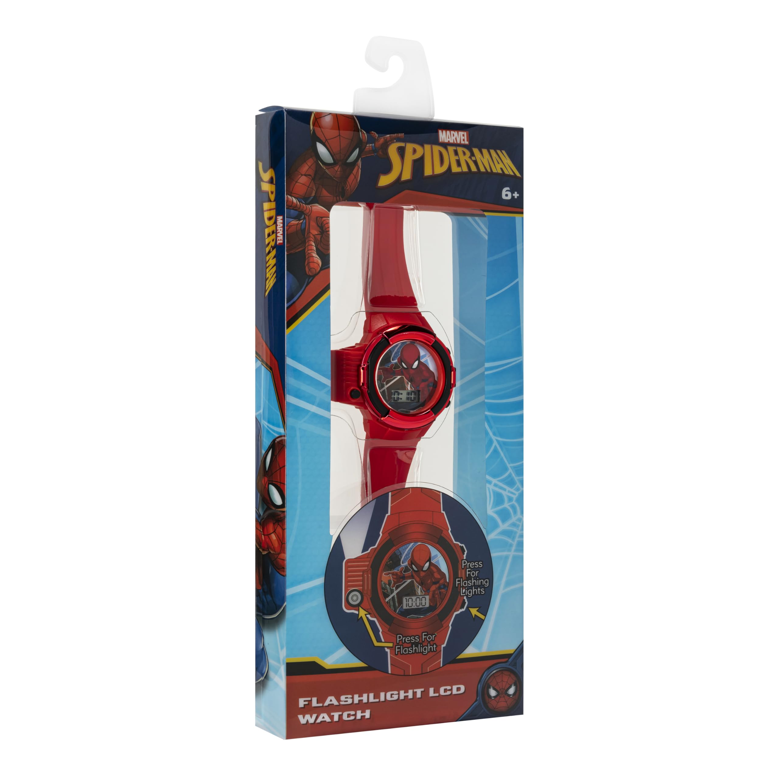 Foto 4 pulgar | Reloj Accutime Marvel Spider-man Para Niños Con Linterna Lcd - Venta Internacional.