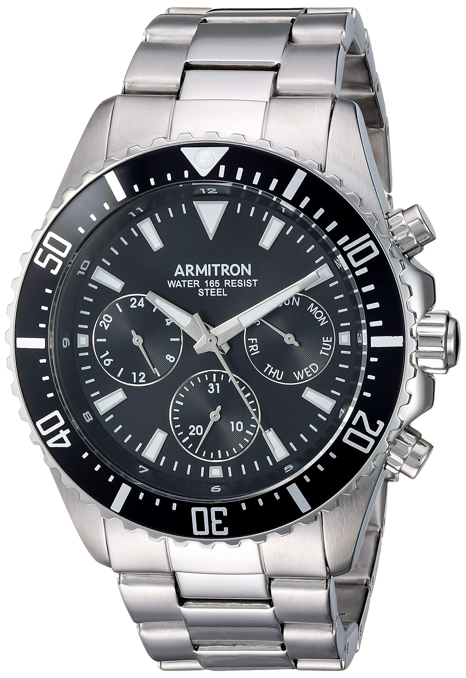 Venta Internacional - Reloj Armitron 20/5351bksv Multifunción Para Hombre, Tono Plateado