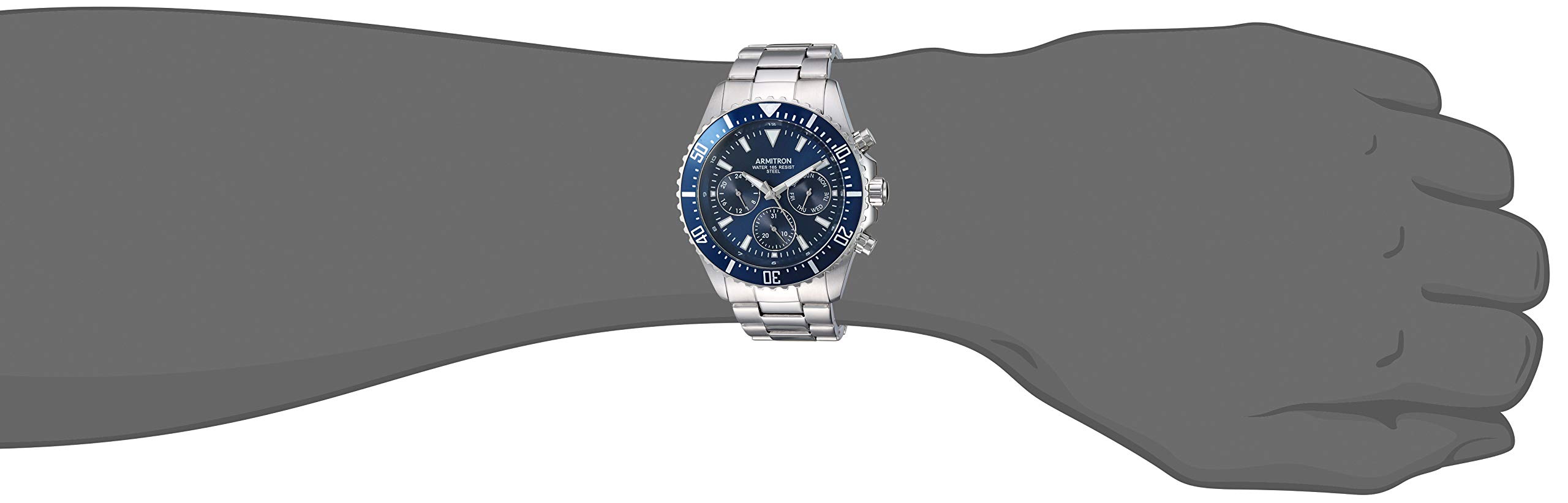 Foto 4 | Venta Internacional - Reloj Armitron 20/5351nvsv Multifunción Para Hombre, Tono Plateado
