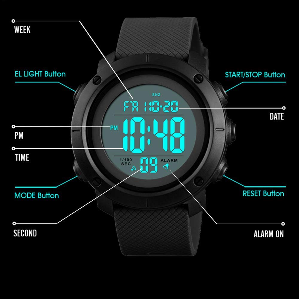 Foto 7 pulgar | Venta Internacional - Reloj Deportivo Digital Tcoinery Led Impermeable Para Hombre