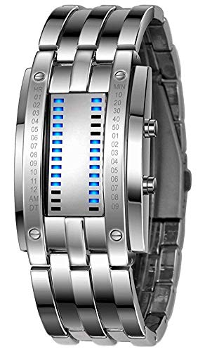 Venta Internacional - Reloj Gosasa Binary Matrix Blue Led Digital De Acero Inoxidable