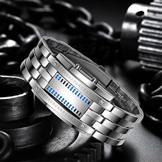 Foto 3 | Venta Internacional - Reloj Gosasa Binary Matrix Blue Led Digital De Acero Inoxidable