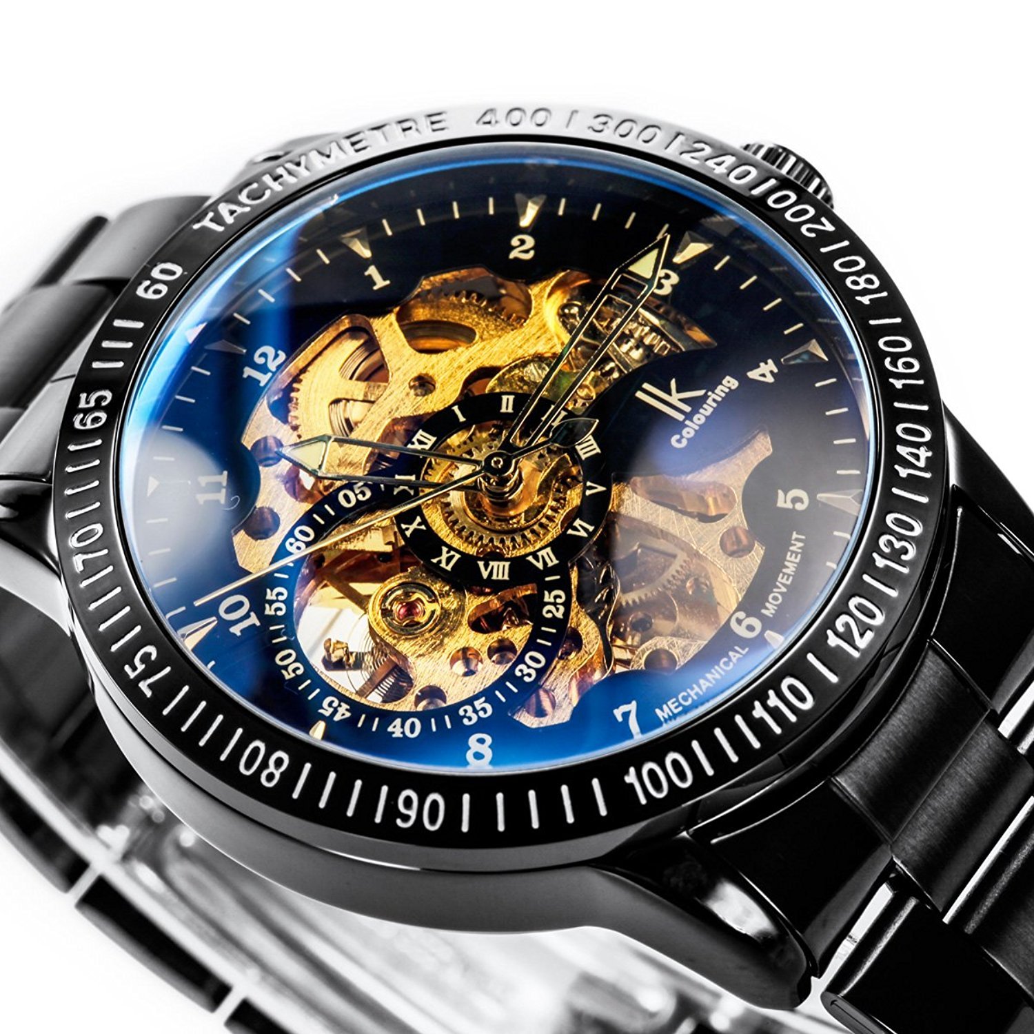 Foto 2 | Venta Internacional - Reloj Burytony Causal Black Steel Skeleton Automatic Para Hombre