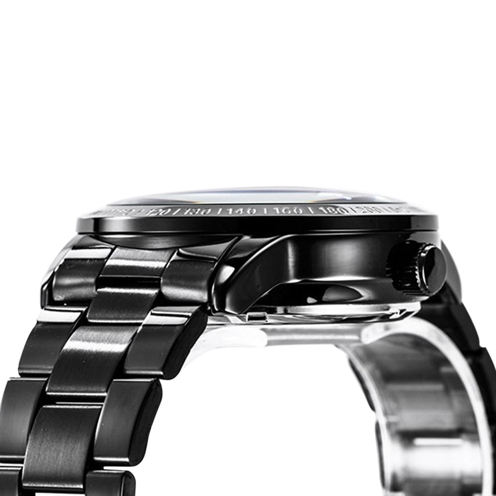 Foto 4 pulgar | Venta Internacional - Reloj Burytony Causal Black Steel Skeleton Automatic Para Hombre