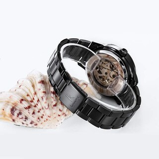 Foto 5 | Venta Internacional - Reloj Burytony Causal Black Steel Skeleton Automatic Para Hombre
