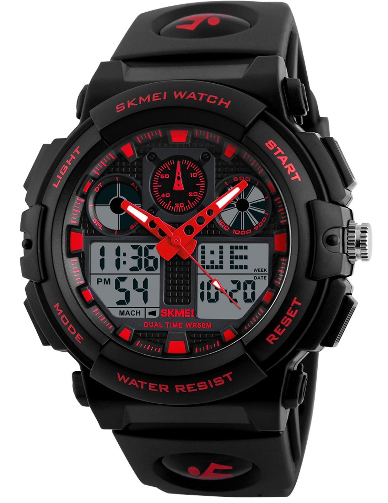 Foto 2 pulgar | Venta Internacional - Reloj Skmei Para Hombre, Led Negro Y Rojo, Impermeable, Deportivo, Militar