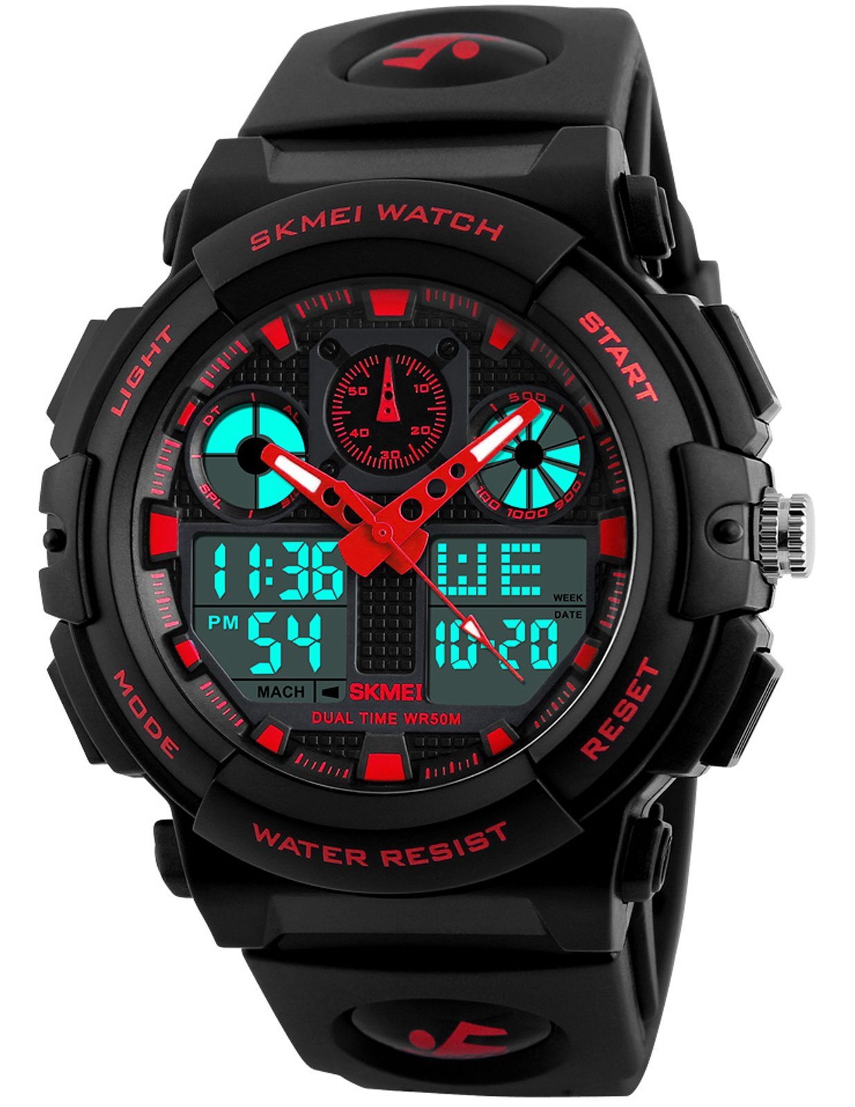 Foto 3 pulgar | Venta Internacional - Reloj Skmei Para Hombre, Led Negro Y Rojo, Impermeable, Deportivo, Militar