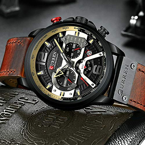 Foto 6 pulgar | Venta Internacional - Reloj Curren 8271 Calendario Analógico De Cuarzo Para Hombre Con Piel