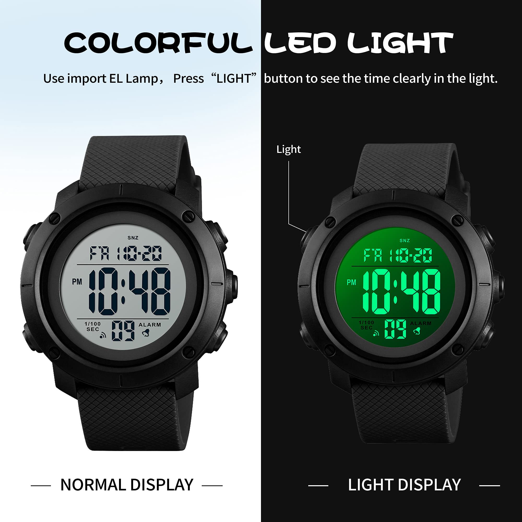 Foto 3 pulgar | Venta Internacional - Reloj Deportivo Findtime Digital Para Hombre, 5 Atm, Resistente Al Agua Con Alarma