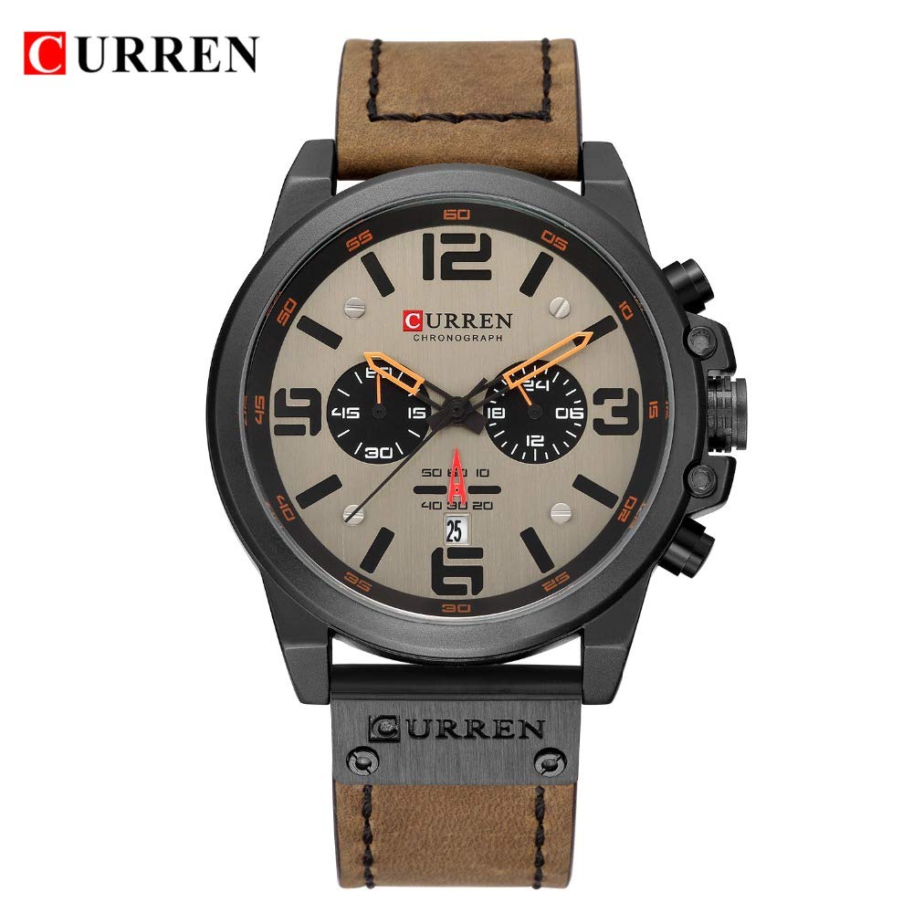 Foto 4 pulgar | Venta Internacional - Reloj Curren Brown Chronograph, Tendencia De Moda Para Hombre