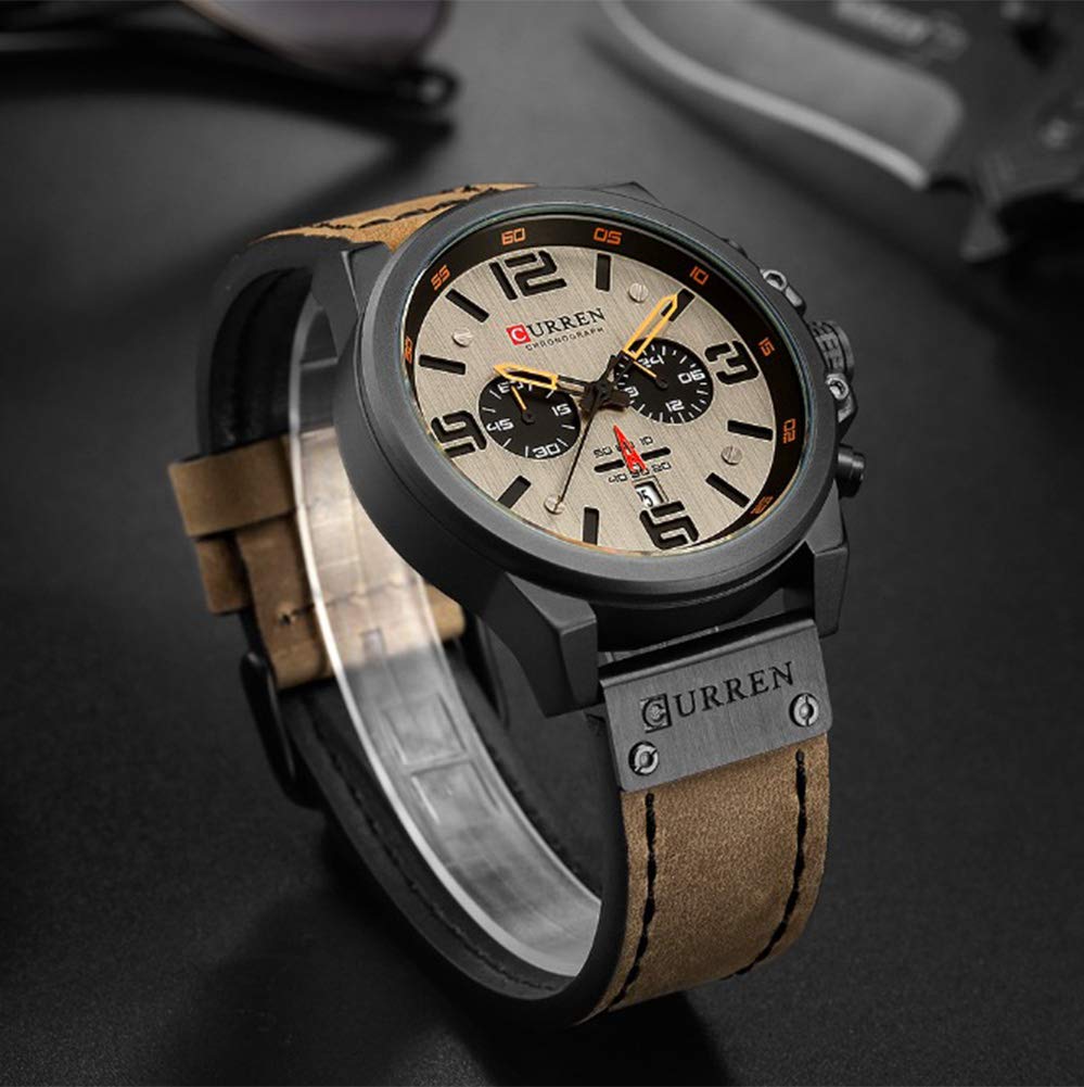 Foto 5 pulgar | Venta Internacional - Reloj Curren Brown Chronograph, Tendencia De Moda Para Hombre