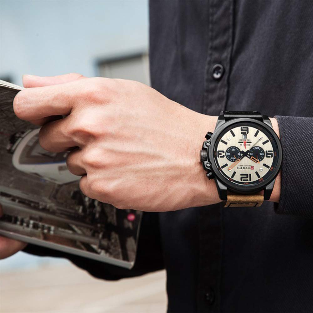 Foto 7 pulgar | Venta Internacional - Reloj Curren Brown Chronograph, Tendencia De Moda Para Hombre