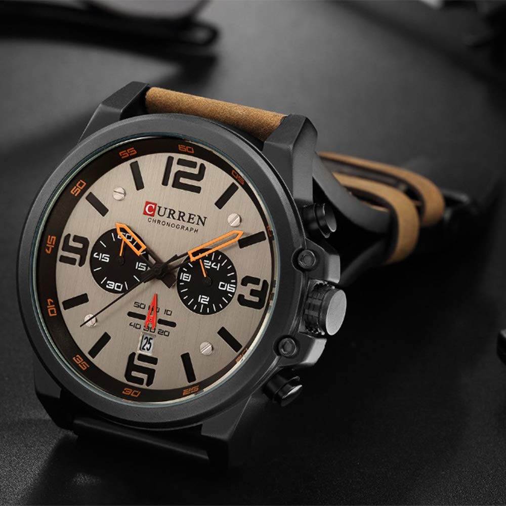 Foto 8 pulgar | Venta Internacional - Reloj Curren Brown Chronograph, Tendencia De Moda Para Hombre