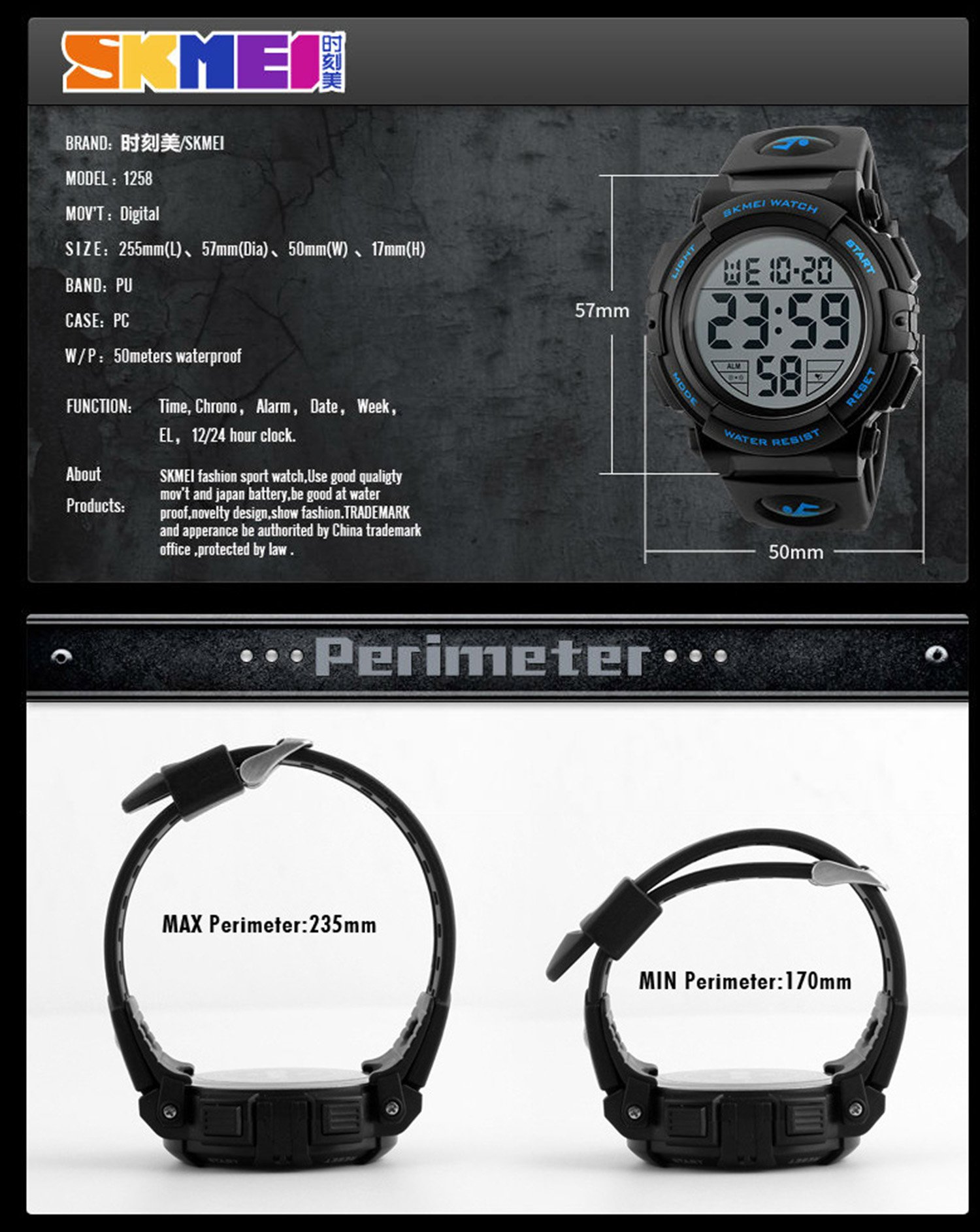 Foto 5 pulgar | Venta Internacional - Reloj Digital Gosasa Con Alarma Led Impermeable Y Cronómetro Para Hombre