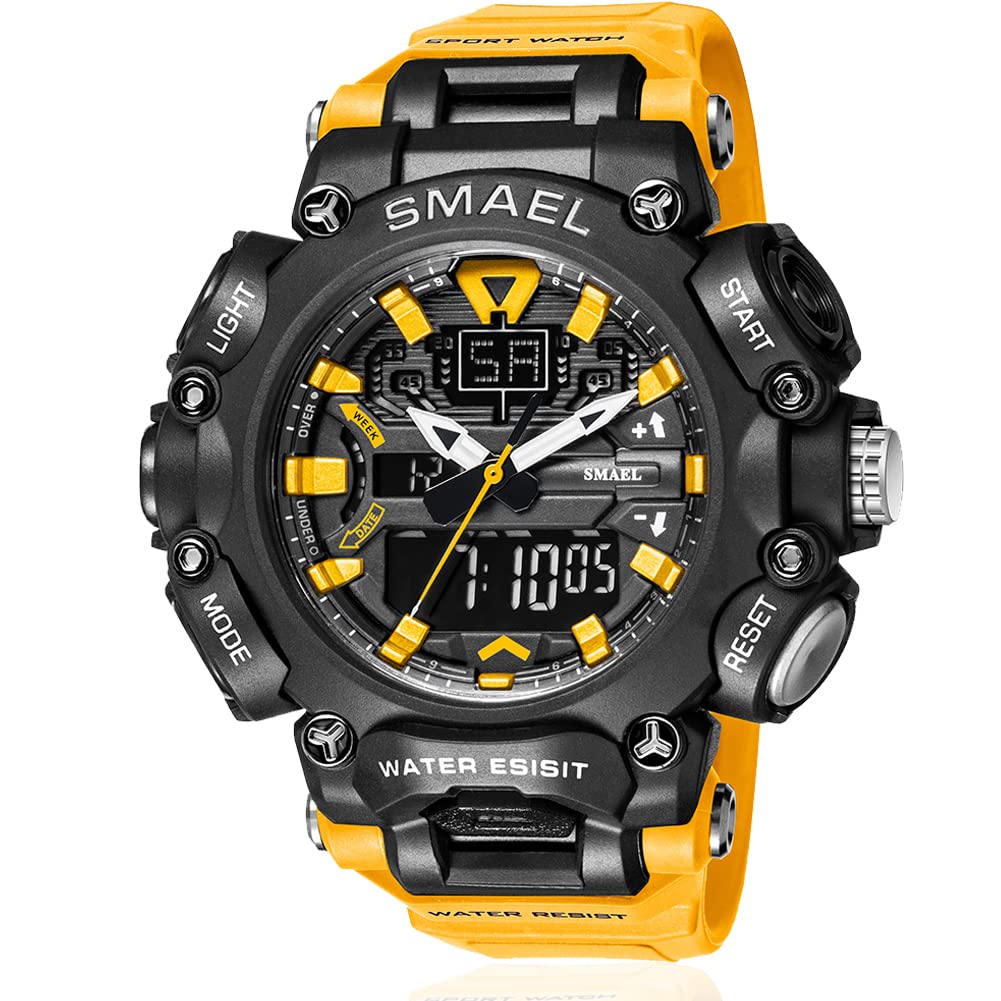 Venta Internacional - Reloj Smael Para Hombre, Analógico, Deportivo, Militar, Led, 5 Atm, De Resina Acuosa