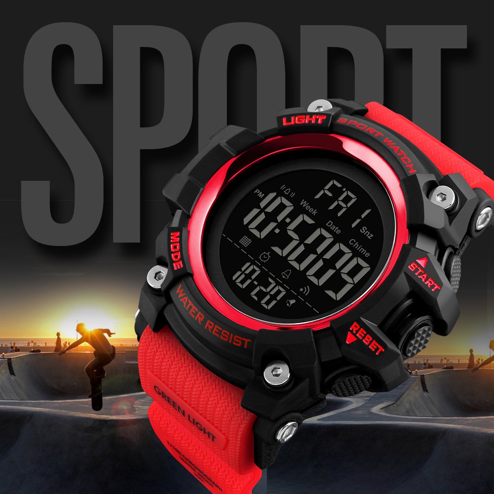 Foto 5 pulgar | Venta Internacional - Reloj Deportivo Digital Impermeable Watch Xfcs Para Hombre, Rojo