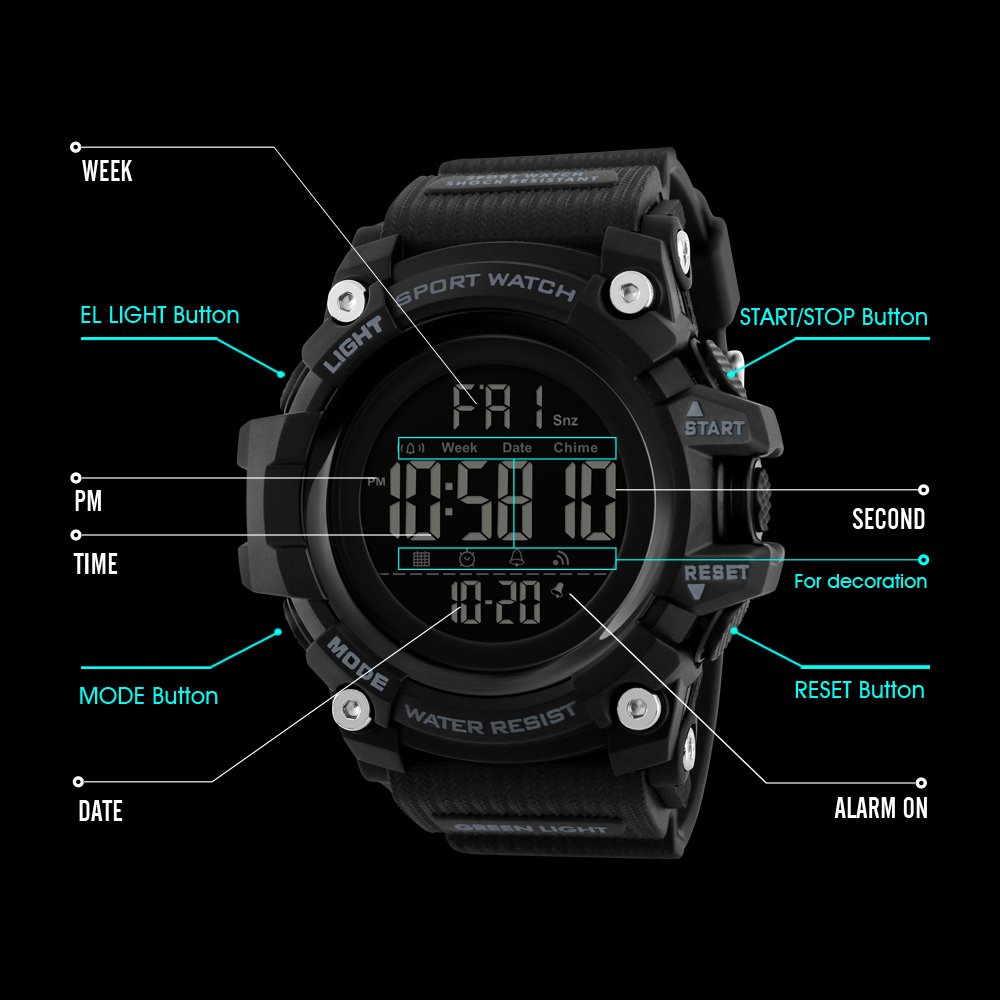 Foto 8 pulgar | Venta Internacional - Reloj Deportivo Digital Impermeable Watch Xfcs Para Hombre, Rojo
