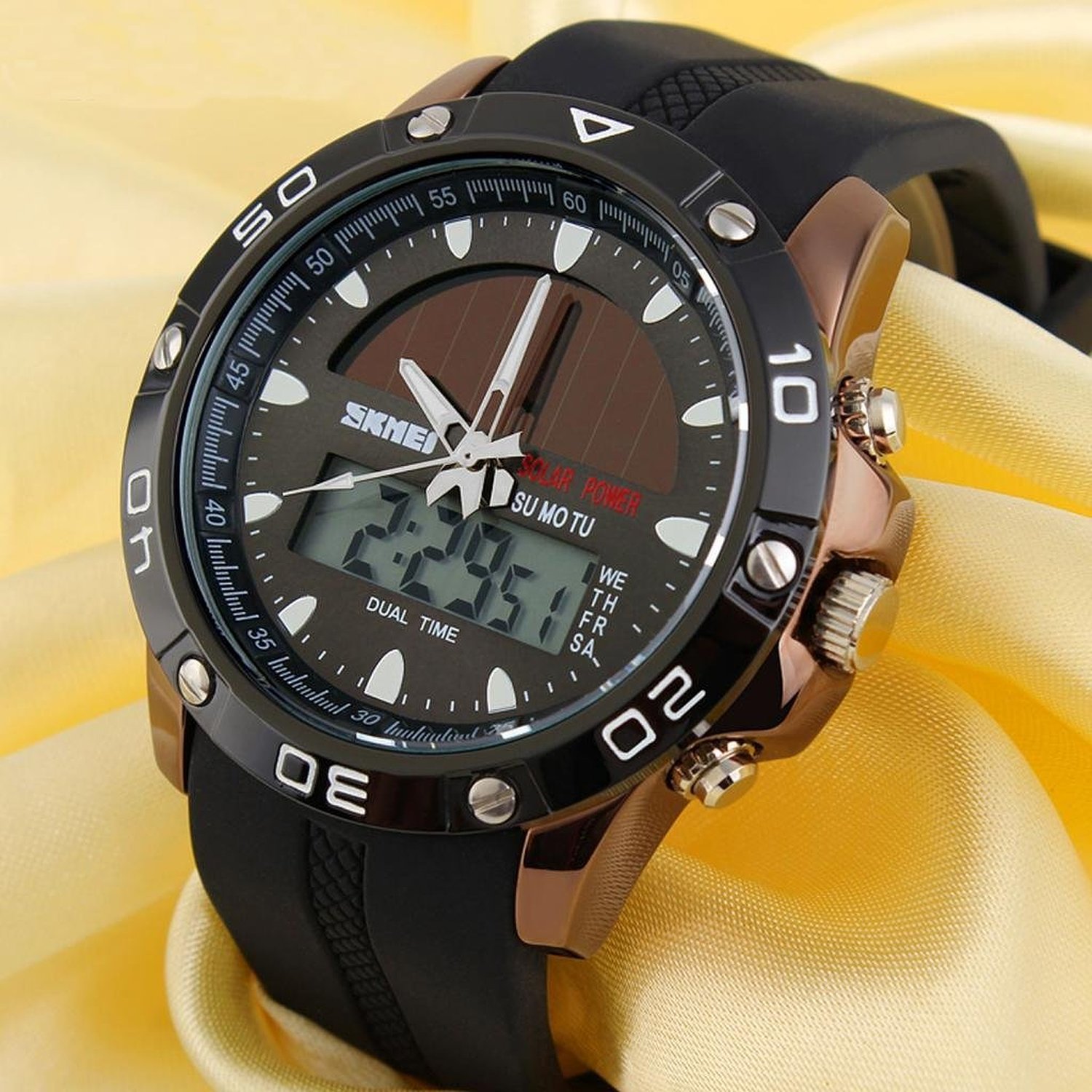 Foto 4 pulgar | Venta Internacional - Reloj De Pulsera Carlien Solar Power Military Dual Time Para Hombre