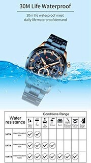 Foto 5 | Venta Internacional - Reloj Matkasur Para Hombre, Para Citas, Deportes, Resistente Al Agua, 30 M A 50 M