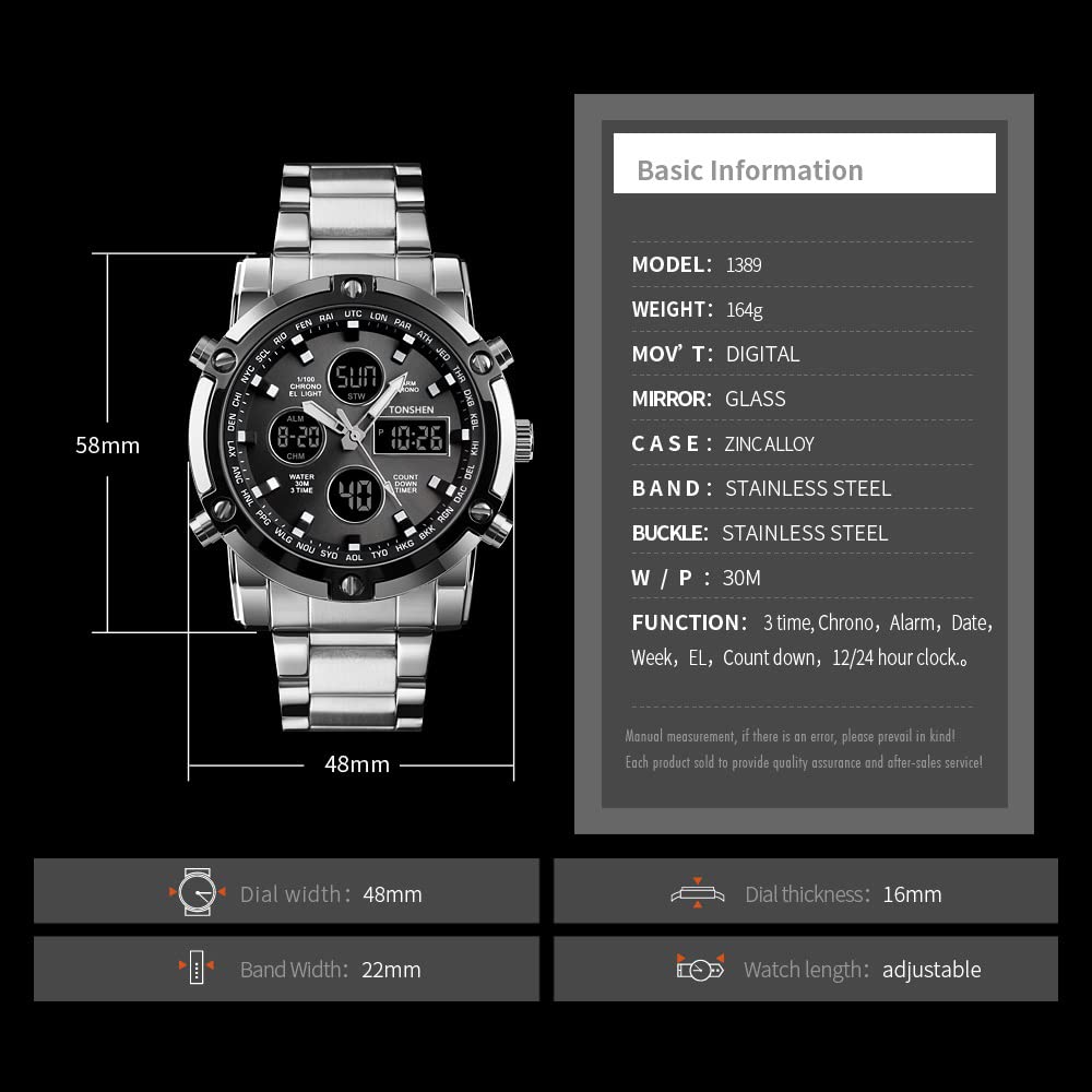 Foto 3 pulgar | Venta Internacional - Reloj Deportivo Tonshen Digital Analógico De Cuarzo Led Para Hombre