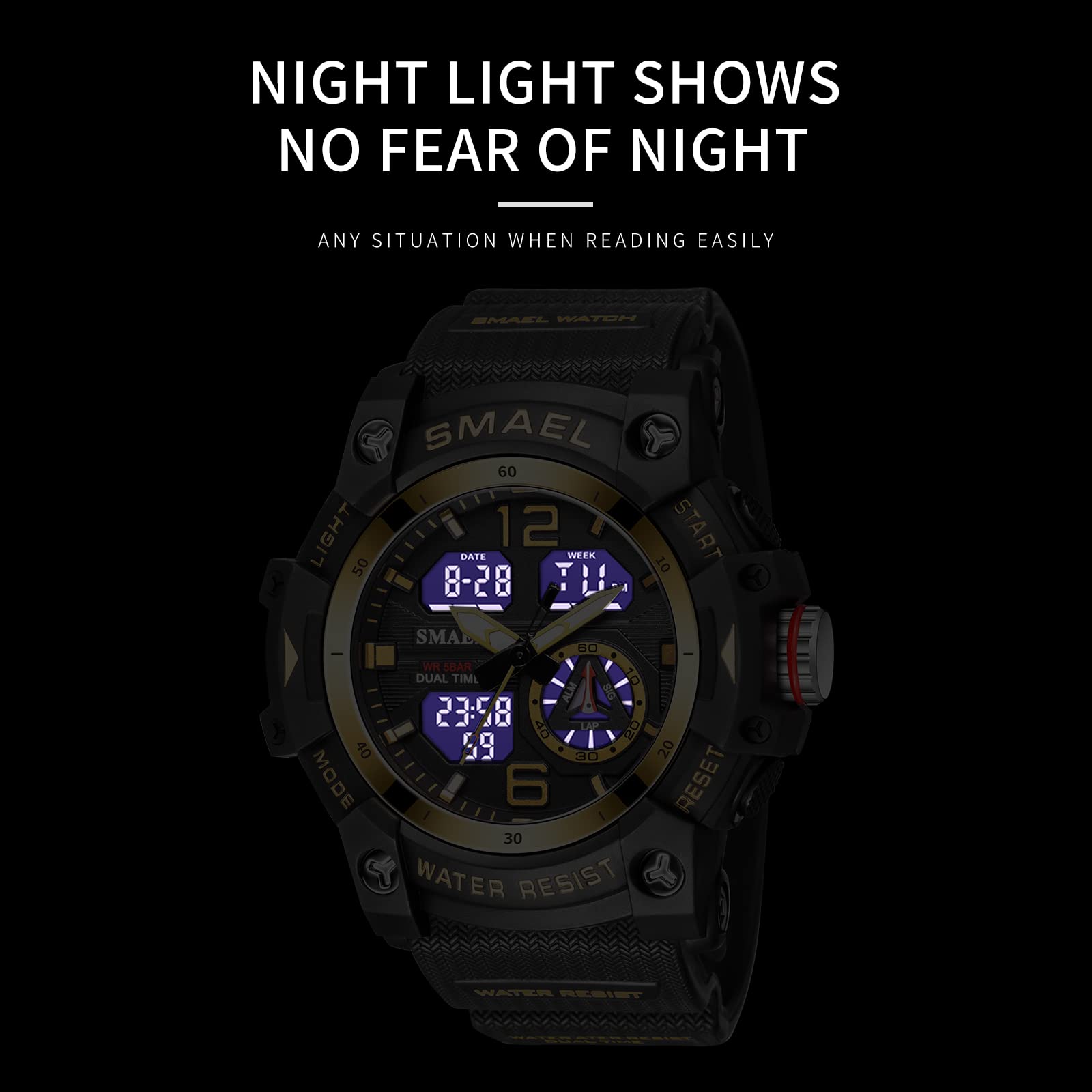 Foto 5 pulgar | Venta Internacional - Reloj Deportivo Smael 8007 De Cuarzo Digital Con Doble Movimiento Para Hombre