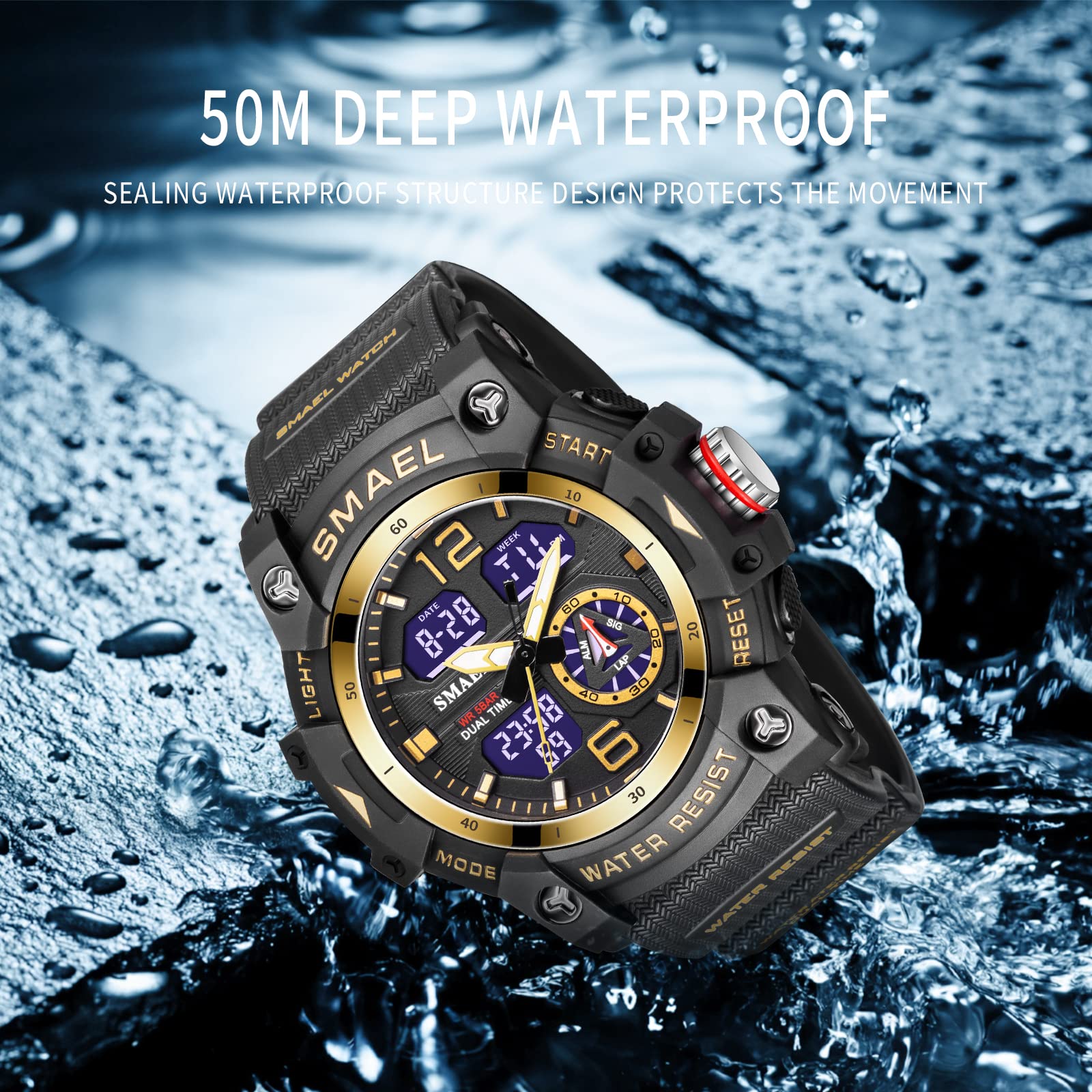Foto 6 pulgar | Venta Internacional - Reloj Deportivo Smael 8007 De Cuarzo Digital Con Doble Movimiento Para Hombre