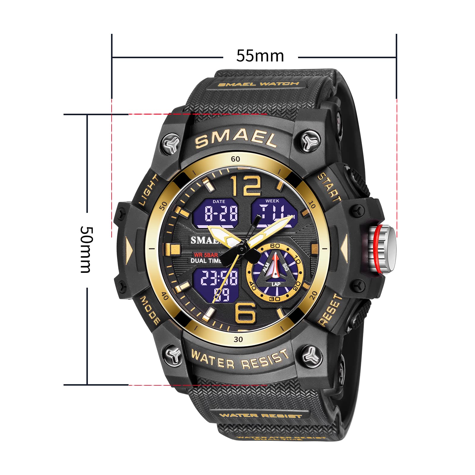 Foto 8 pulgar | Venta Internacional - Reloj Deportivo Smael 8007 De Cuarzo Digital Con Doble Movimiento Para Hombre