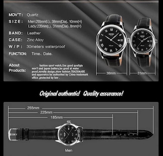 Foto 4 | Venta Internacional - Reloj Mastop De Cuarzo Con Números Romanos Para Hombre, Casuales, De Negocios