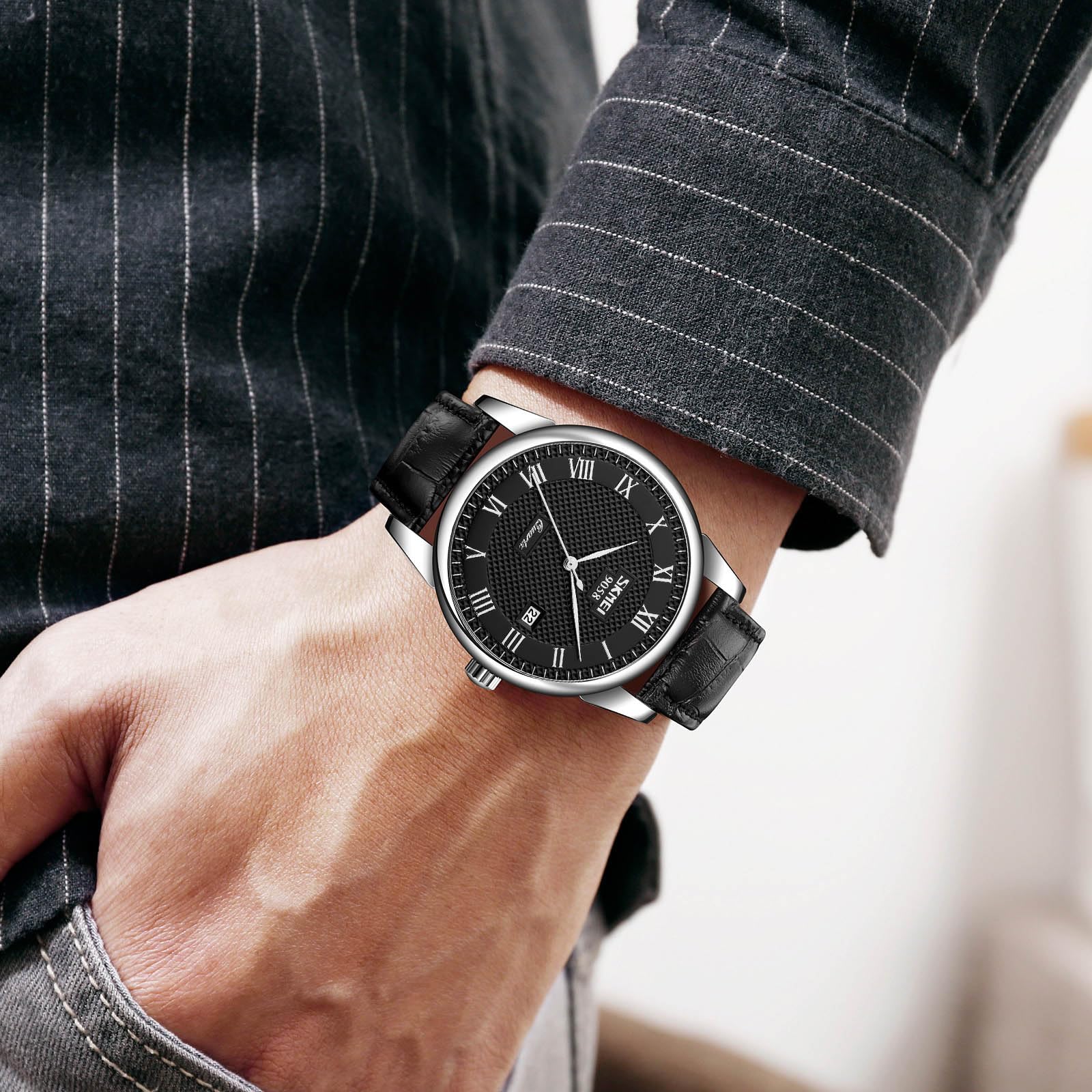Foto 8 pulgar | Venta Internacional - Reloj Mastop De Cuarzo Con Números Romanos Para Hombre, Casuales, De Negocios