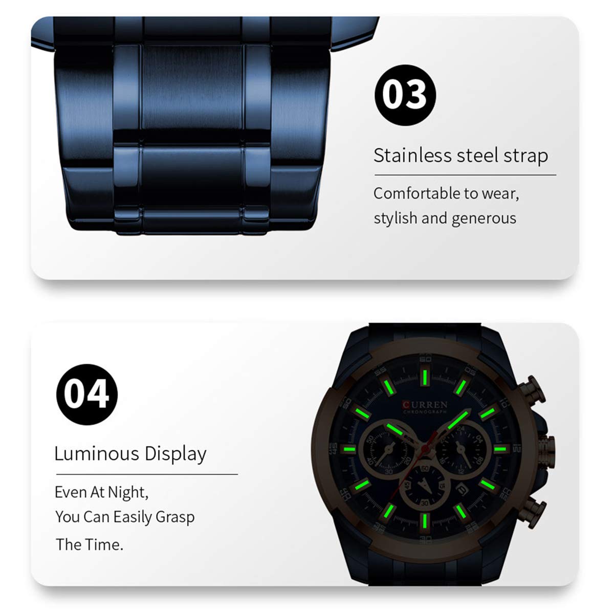 Foto 7 pulgar | Venta Internacional - Reloj De Pulsera Janhiny 8361 Quartz Para Hombre Con Cronógrafo 3atm