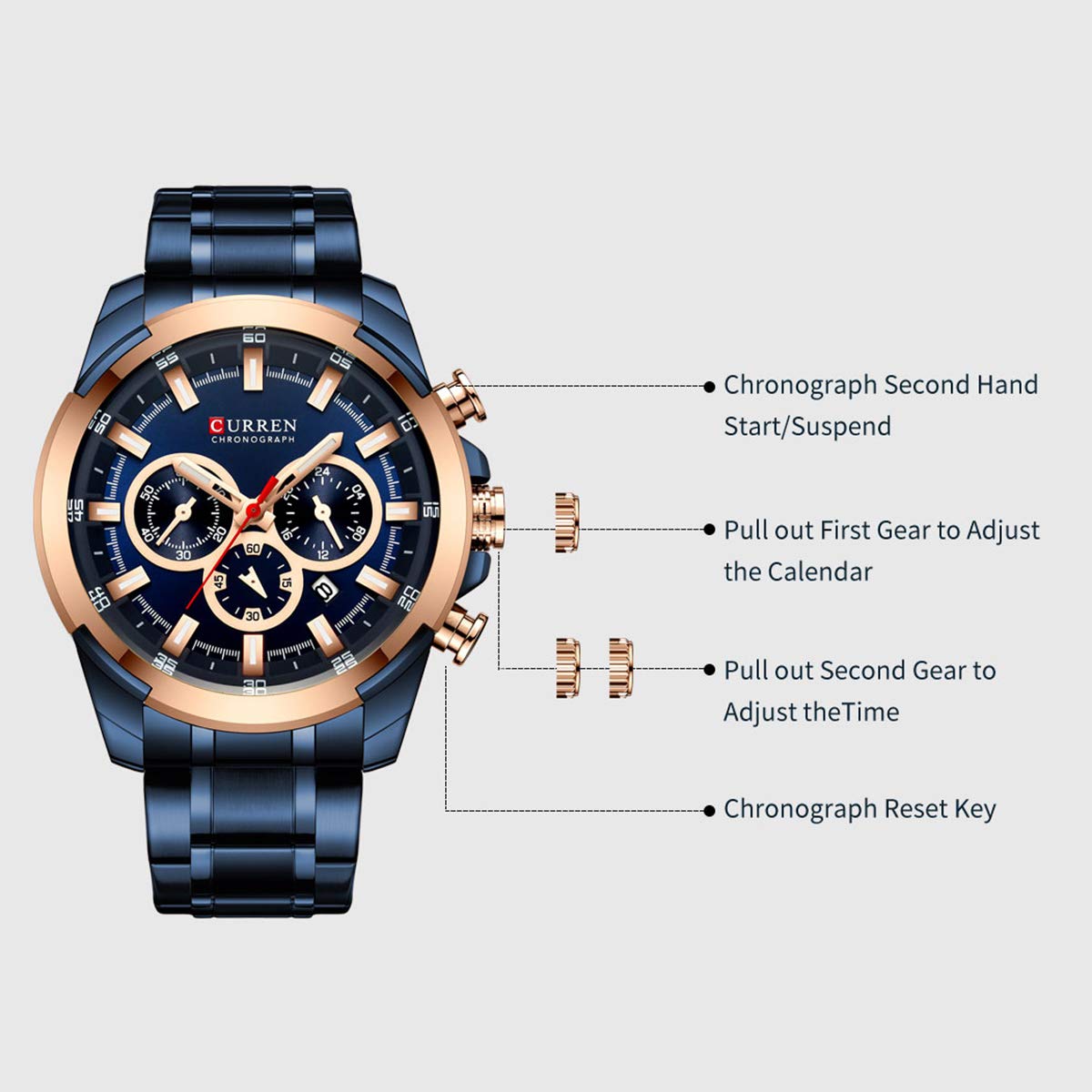 Foto 7 | Venta Internacional - Reloj De Pulsera Janhiny 8361 Quartz Para Hombre Con Cronógrafo 3atm