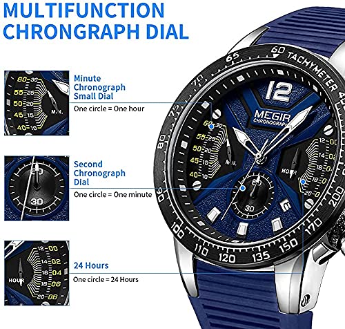 Foto 5 pulgar | Venta Internacional - Reloj Megir Sports Chronograph De Cuarzo Impermeable Para Hombre