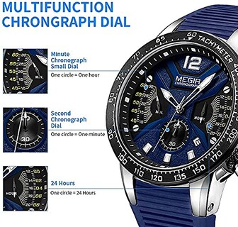 Foto 4 | Venta Internacional - Reloj Megir Sports Chronograph De Cuarzo Impermeable Para Hombre