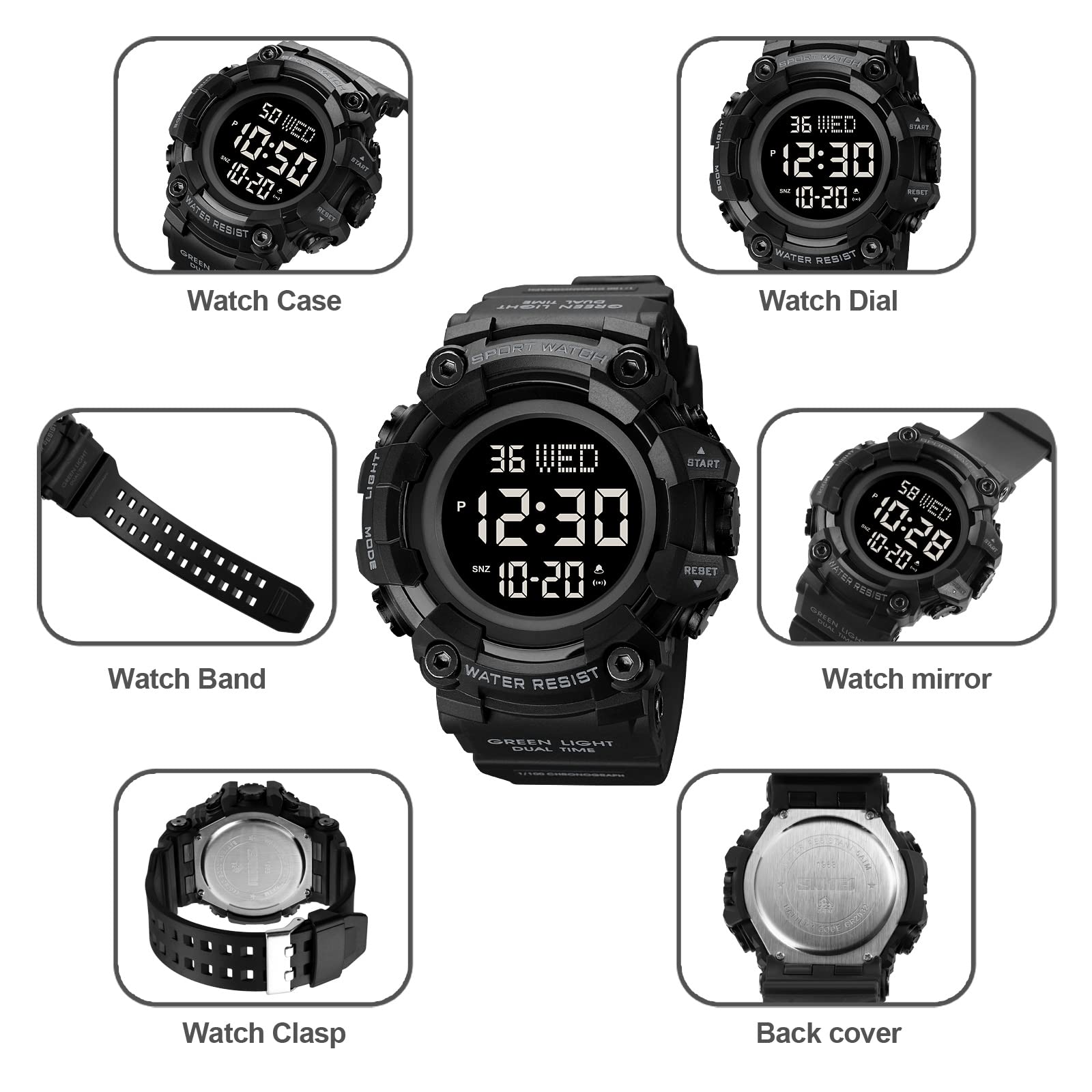 Foto 9 pulgar | Venta Internacional - Reloj Digital Gosasa S Shock, Reloj Deportivo Led Con Esfera Grande