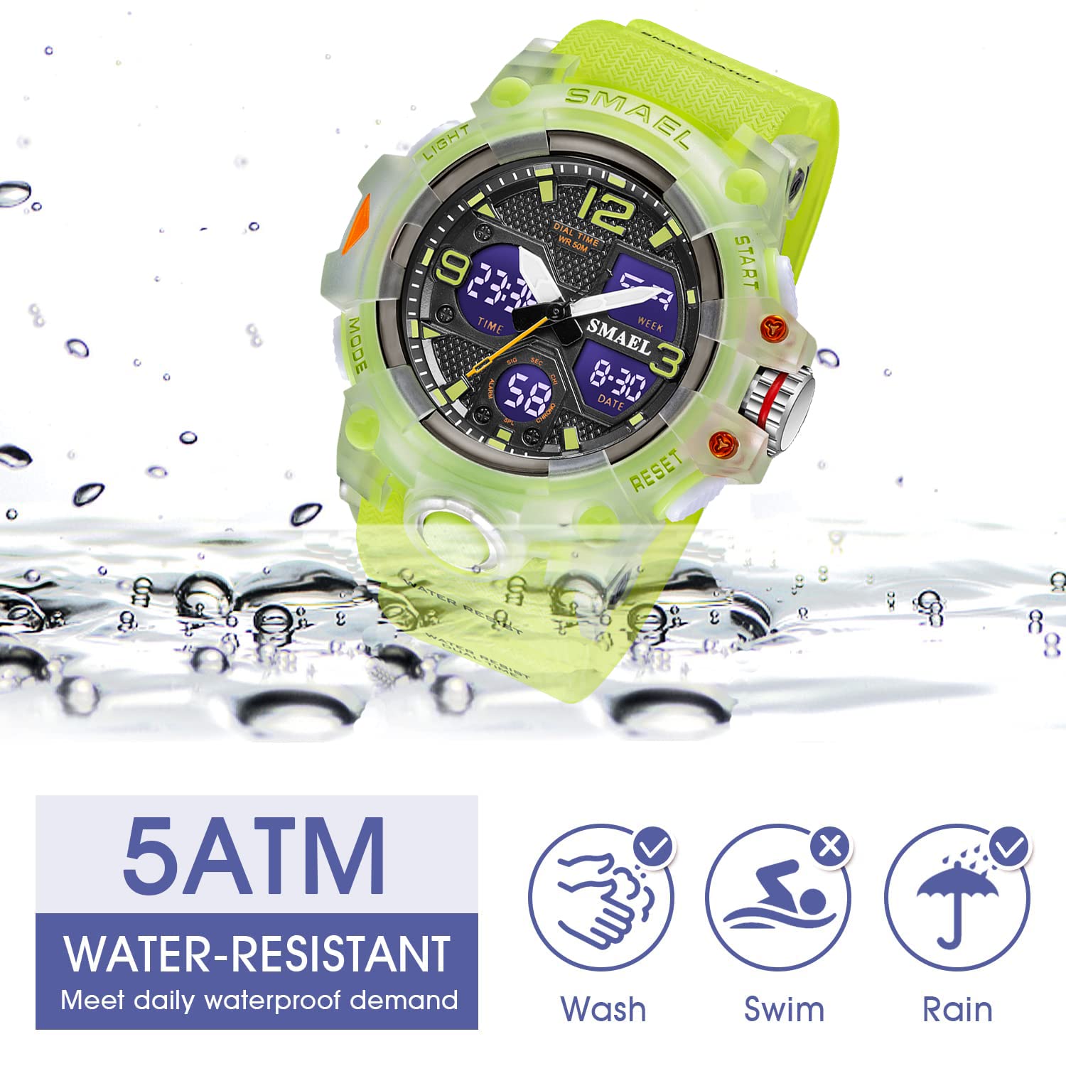 Foto 8 pulgar | Venta Internacional - Reloj Digital Smael 8008 Con Alarma Led Impermeable Para Hombre