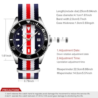 Foto 3 | Venta Internacional - Reloj Skmei Fashion, Correa De Nailon Analógica De Cuarzo Casual Para Negocios